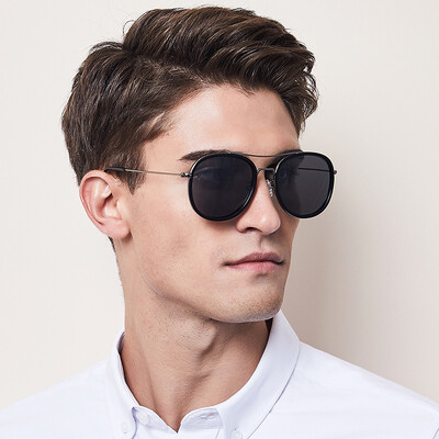 

Blue Bluekiki Polarized Sunglasses Mens Fashion Color Film Trend Big Frame Sunglasses Driver Driving Mirror Men 7034 Black Frame Black Gray