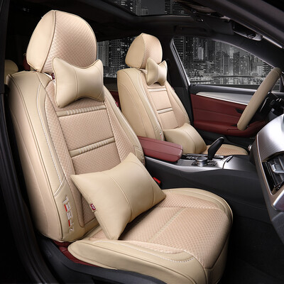 

Purple wind chime car seat cushion fabric leather surrounded by car seat cover four seasons universal car seat cushion Audi Audi A6 Camry Highlander 1811 warm rice - upgraded version