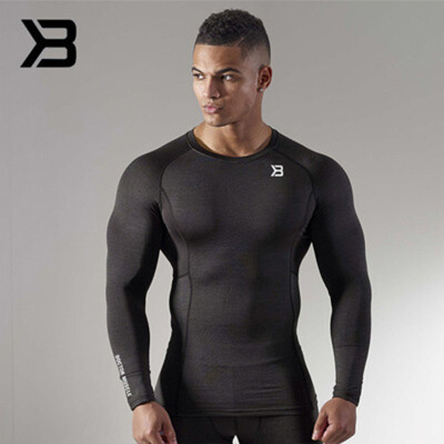 

Muscle Dr brothers mens autumn&winter new fitness sports outdoor leisure training quick-drying tight elastic long sleeve