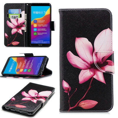 

BEFOSPEY Painting PU LeatherSoft TPU Card Slot Stand Wallet Case For Huawei Honor 7C599"2018