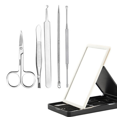 

Beauty skin facial tools 5 piece set MF0590 acne needle beauty cut eyebrow clip ear spoon mirror acne needle ear spoon