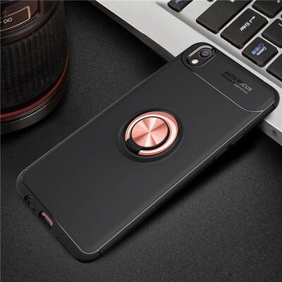 

OPPO R9 Luxury Metal Ring Magnetic Bracket Shockproof Cooling TPU Phone Ca
