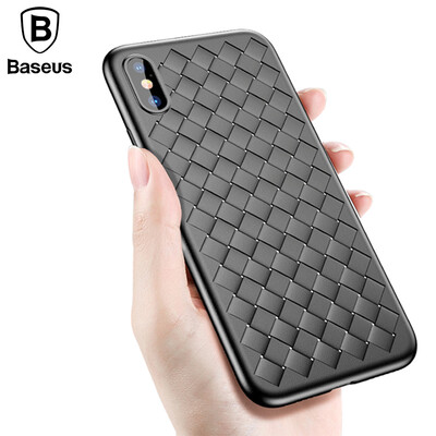 

BASEUS iPhone X Case, роскошный сетчатый футляр для мобильного телефона для iPhone X ультратонкий мягкий Защитный чехол для крышк