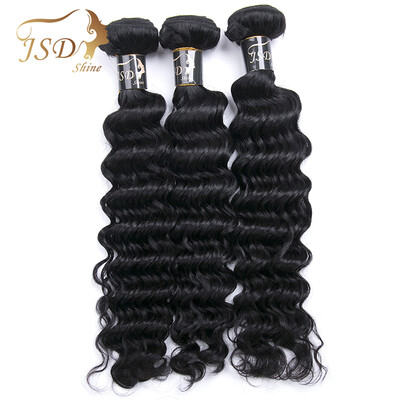 

JSDShine Hair Products 7A Indian Virgin Hair Deep Wave 3 Bundles Human Hair Weave Unprocessed Indian Deep Wave Hair