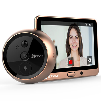 

Флюорит DP1 (коричневый) Smart Cat Eye Camera Электронный кошачий глаз Визуальный дверной звонок Защитный дверной монитор Hikvision