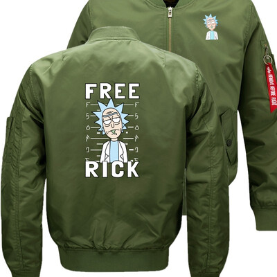 

Rick&Morty Free Bomber Flight Flying Jacket Winter thicken Warm Zipper Men Jackets Anime Mens Casual Coat