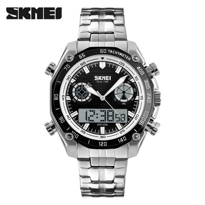

Men Sport Watch Fashion Military Dual Time Zones Analog Digital Alarm Stopwatch Waterproof Wrist Watch