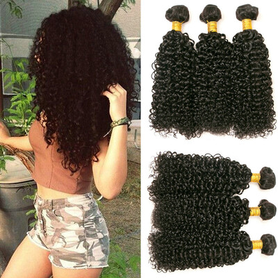 

CLAROLAIR Hair 3 Bundles Virgin Malaysian Kinky Curly Hair Virgin Malaysian Curly Hair Weave Afro Kinky Human Hair For Braiding No