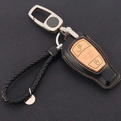 

Huashi Mercedes-Benz GLA key bag Mercedes-Benz GLA leather key set key ring protective cover modified special 2 key wine red all-inclusive