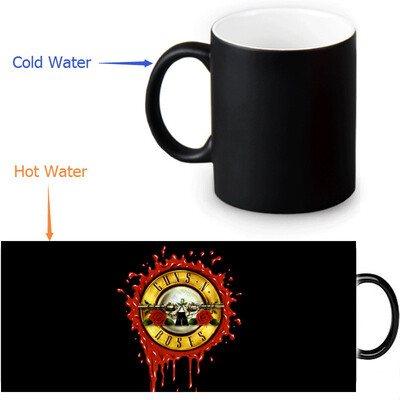 

Guns&Rose 350ml12oz Heat Reveal Mug Color Change Coffee Cup Sensitive Morphing Mugs Magic Mug Milk Tea Cups