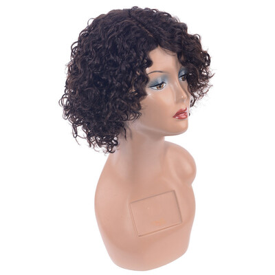 

CHOCOLATE Remy Human Hair Non-Lace Wigs Bouncy Curly Short Bob Hair For Black Women Remy Human Hair Brazilian Bouncy Curly Wigs
