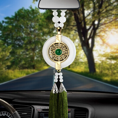 

Boliliang BLLP car pendant car decoration ornaments car white jade ornaments safety buckle jade pendant rearview mirror car with Buddha in my heart BL601 green
