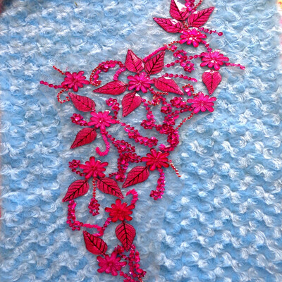

New pure handmade rhinestones applique 6029cm royalblue sew on crystals patches trim for dress DIY accessories