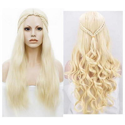 

Protea New Game of Thrones Season 7 Daenerys Targaryen Cosplay Wig For Women Halloween Play Wig Party Stage Hair High quality