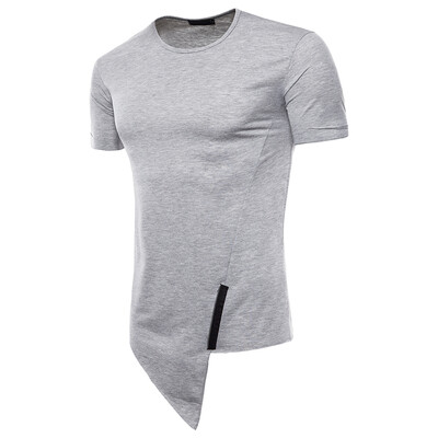 

Summer Mens Short Sleeev Irregular Street Style T Shirt