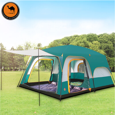 

6 8 10 12 people double layer outdoor 2living rooms and 1hall family camping tent in top quality large space tent