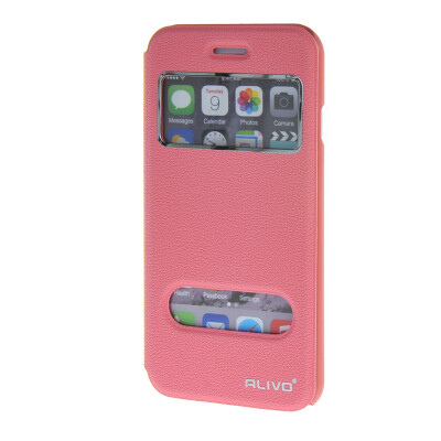 

MOONCASE Apple iPhone 6 ( 4.7 inch ) чехол Double Window View Leather Flip Bracket Back чехол Cover Pink