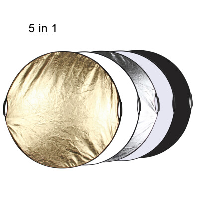 

PULUZ 110cm 5 in 1 Silver Translucent Gold White Black Folding Photo Studio Reflector Board