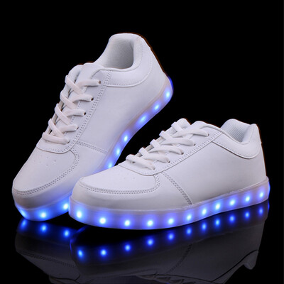 

7Colorful USB charging fluorescent flash shoes men&women LED luminous shoesCasual shoes