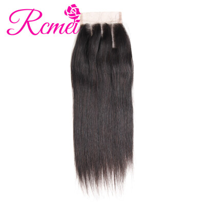 

Rcmei 8A Brazilian Virgin Hair Straight Hair Lace Closure Unprocessed Virgin Human Hair Weave 4x4 Closure Free Part