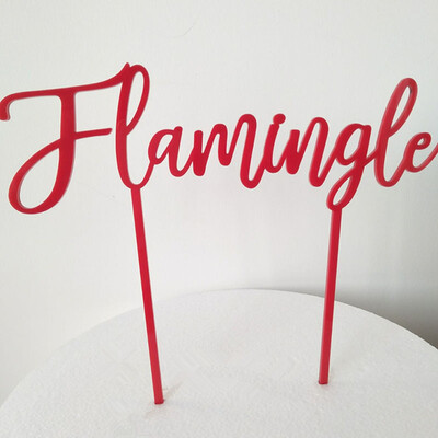 

MEYA Flamingo New Cake Topper Insert Red Acrylic Cake Topper For Wedding Birthday Special Events Decorations
