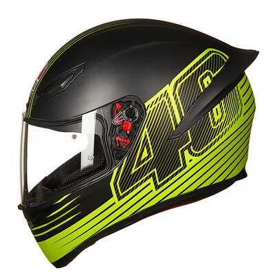 

AGV Helmet K1 TOP Four Seasons Universal Wide Angle Ventilation Full Face Helmet Running Helmet Italy Motorcycle Racing Riding Helmet Matte Black Yellow EDGE 46