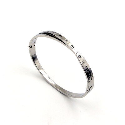 

Korean fashion double cross Roman numerals with diamond bracelet women tide wild titanium wristband jewelry cross bracelet