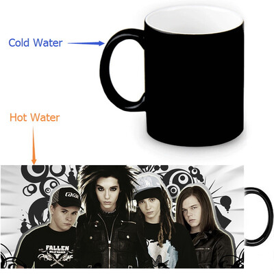 

Tokio Hotel 350ml / 12oz Heat Reveal Mug Color Change Чашка кофе Чувствительные морфинговые кружки Волшебная чашка для чайных чашек