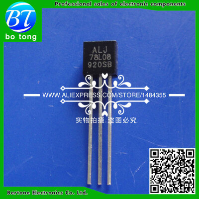 

Free shipping 30PCS TO-92 8V 100mA DIP voltage regulator 78L08 WS78L08 LM78L08