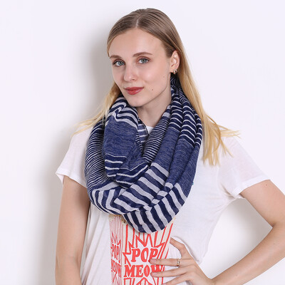

Jeouly fashion Infinity Scarf New Fashion Soft Viscose Navy Striped Ring Loop Infinity Scarves For WomenLadies