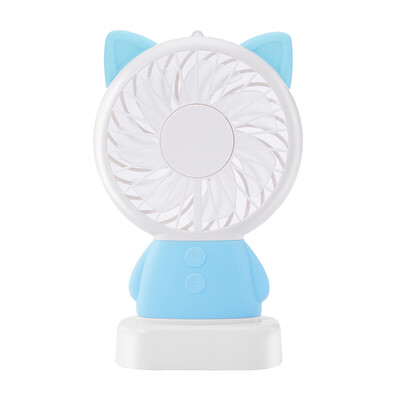 

TOMNEW USB Mini Portable Fan 2 Speed 800mA Battery Cute Handy Desk Kitty Puppy Fan with Led Night Light for Home Office Outdoor