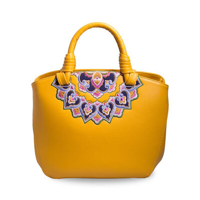 

2016 Fashon women leather embroidered bag floral leather messenger tote handbags famous brand national ethnic embroidery bag