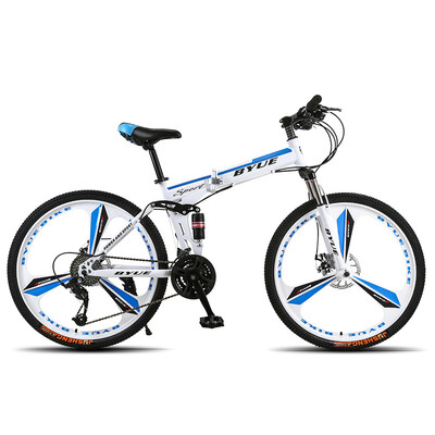 

BYUEBIKE 26 inch double disc brake folding variable speed mountain bike cross country shock-absorbing bicycle for men&women
