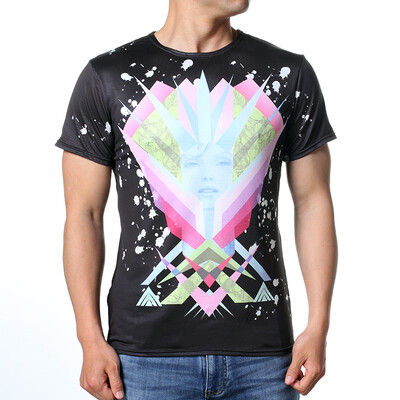 

Fashion Mens Leisure O-neck Bouquet Print Pullover T-Shirts