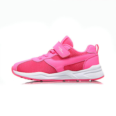 

Li Ning childrens shoes for men&women childrens breathable non-slip soft midsole Velcro running shoes YKFN042-6 fluorescent fruit powder fire dragon red 37