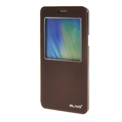 

MOONCASE Samsung Galaxy A7 Case View Leather Flip Pouch Bracket Back Cover Red