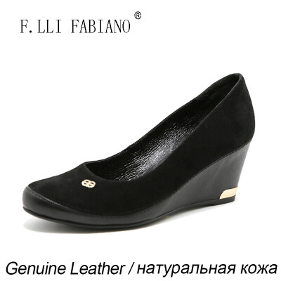 

2015 F.LLI.FABIANO Autumn New Model Womens Suede Shoes YM10131 Low-cut Wedge-heel Itaria Style High-Grade Nubuck Leather Black P