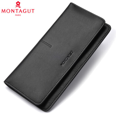 

Montagut female wallet 20 long wallet sweet lady leather ladies wallet buckle clutch R2522019011 black