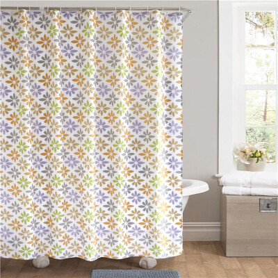 

Yun Yang bath curtain waterproof mildew shower curtain shower curtain small flower without pole