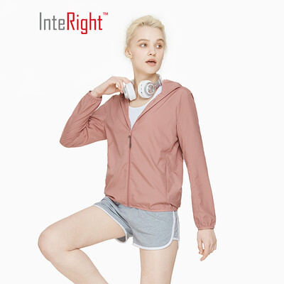 

INTERIGHT outdoor skin clothing men&women models light breathable windbreaker coral red female XL