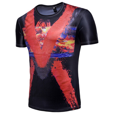 

Summer Mens Casual T Shirt 3D Printed Street Style Short Sleeve T Shirt