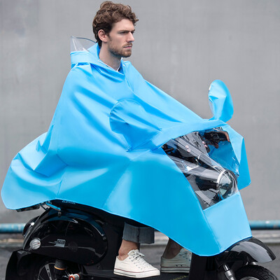 

Yuding electric motorcycle raincoat single riding men&women adult fashion transparent poncho ice blue