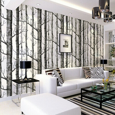 

3D Wallpaper Nordic Style Forest Birch Murals Background Roll Decor Art Nature for Living Room Bedroom TV Backdrop Hotel Decor
