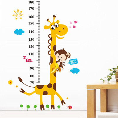 

Dome recallable childrens room height feet wall stickers baby bedroom wall stickers cartoon animal height wall stickers giraffe&monkey