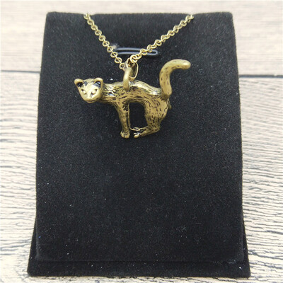 

New Vintage 3D Cat Necklace Trendy Style 3D Cat Pendant Necklace Women Fashion Pet Cat Jewellery