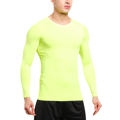 

MECH-ENG Mens Sport Shirt Compression Tight Long Sleeve Top Quick Dry Base Layer Outdoor Sports Running Cycling Gym T-Shirt