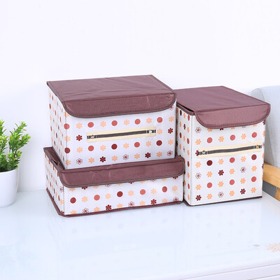 

Youjia storage box Oxford cloth non-woven art finishing box cotton quilt clothes covered storage box underwear box storage box set U-5118-K