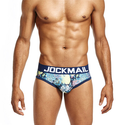 

JOCKMAIL Mens Underwear Low-Waist Polyamide Print Mens Briefs Comfortable Fresh Briefs