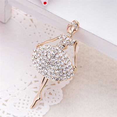 

Мода Принцесса Балерина Танцевальная девушка Брошь Фея Броши Bling Кристальные штыри отворотом Pin Up Женская рубашка Корсаж Broch