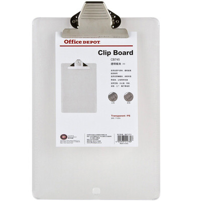 

Office Depot Transparent Board Clamp Plate Clamp Folder Report Clip Butterfly Clip A4 CB745